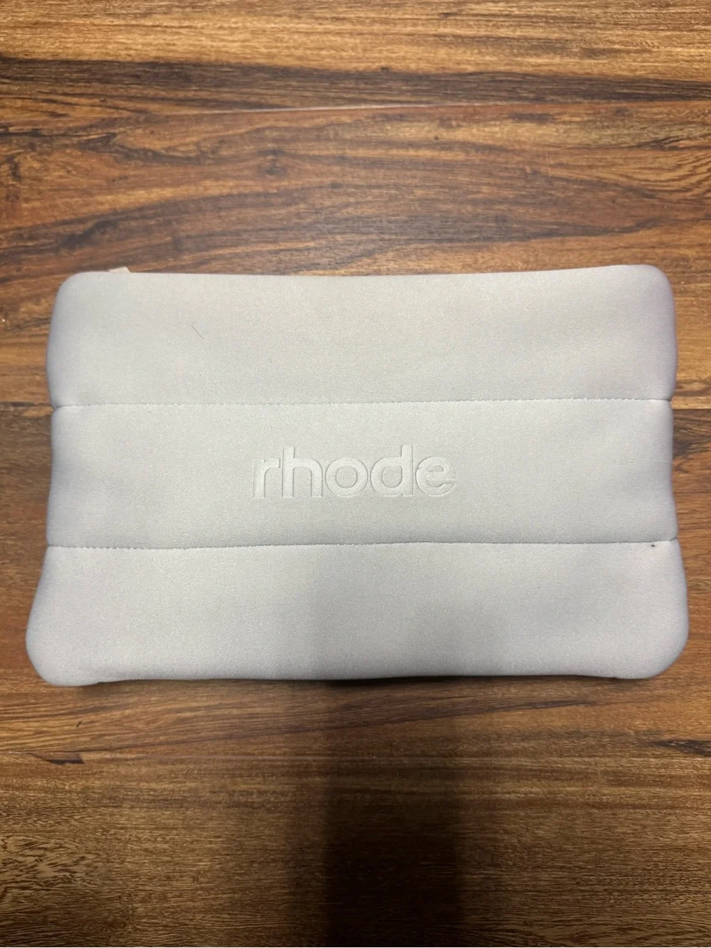 RHODE embossed soft pouch in light gray